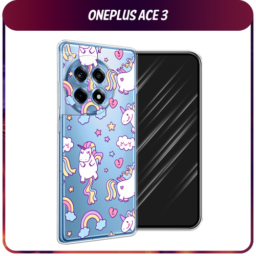 Силиконовый чехол на OnePlus Ace 3/12R / Ван Плас Асе 3/12R Sweet unicorns dreams, прозрачный силиконовый чехол на oneplus ace 3 12r ван плас асе 3 12r розовые разводы рисунок