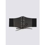 Пояс-корсет со шнуровкой, цвет серебристый, черный, размер S, 100 см - изображение