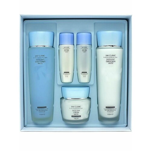 3W Clinic/Набор уходовой косметики осветляющий EXCELLENT WHITE SKIN CARE 3 SET