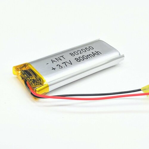 аккумулятор li pol батарея 3 8 34 50мм 2pin 3 7v 800mah Аккумулятор Li-Pol 802050 (батарея) 8*20*50мм 2pin 3.7V/800mAh