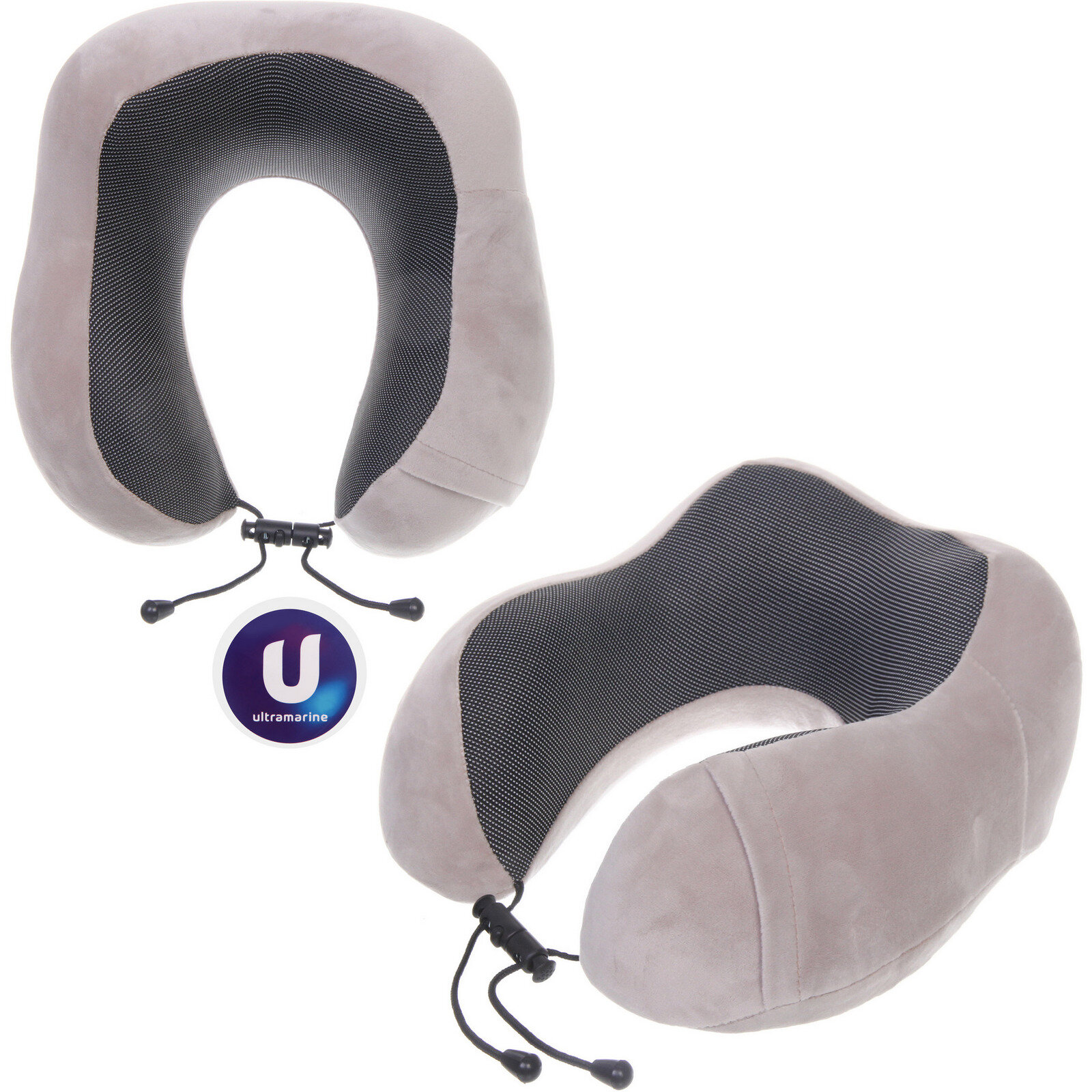 фото Подушка для шеи дорожная "TRIP - Fit", мемори-эффект, цвет светло-серый