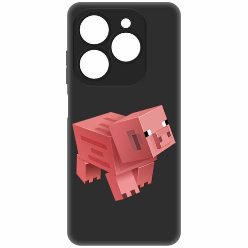 Чехол-накладка Krutoff Soft Case Minecraft-Свинка для TECNO Spark 20 Pro черный чехол накладка krutoff soft case minecraft свинка для tecno pova 5 pro черный