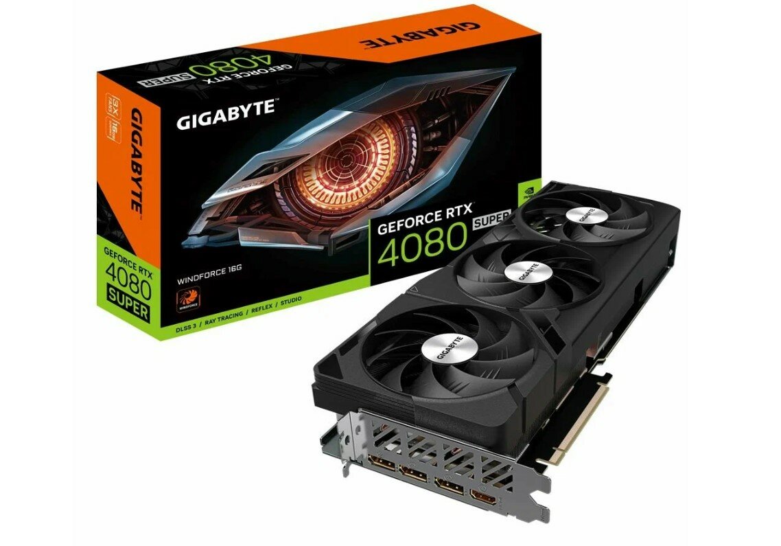 Видеокарта GIGABYTE GeForce RTX 4080 SUPER WINDFORCE 16GB (GV-N408SWF3-16GD)