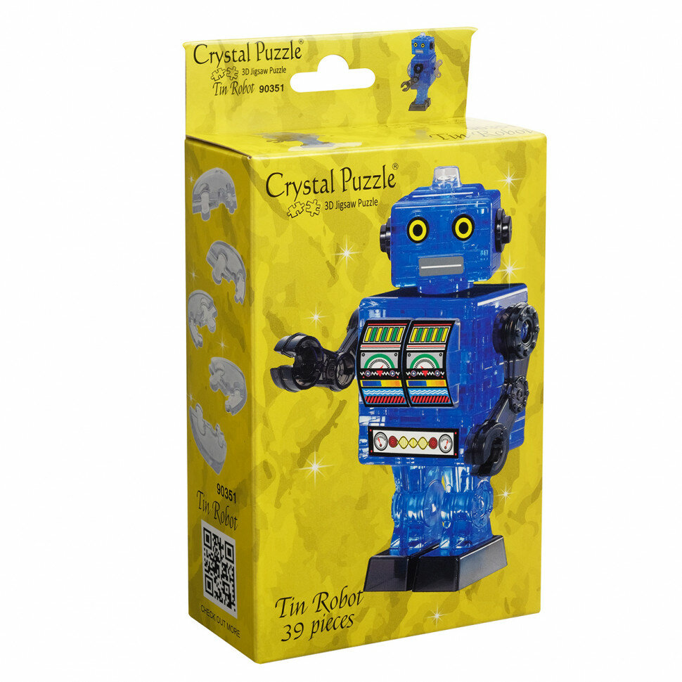 Головоломка 3D Crystal Puzzle Робот cиний цвет: синий - фото №17