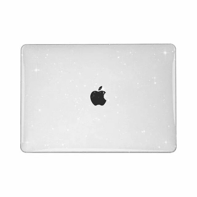 Чехол-накладка пластиковая для ноутбука MacBook Air 15 M2 M3 2023 2024 (Модель: A2941 A3114), Прозрачный глянцевый с блестками