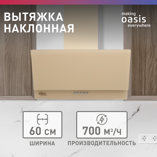 Вытяжка кухонная над плитой наклонная Oasis NC-60I FR 60 см 1265000₽
