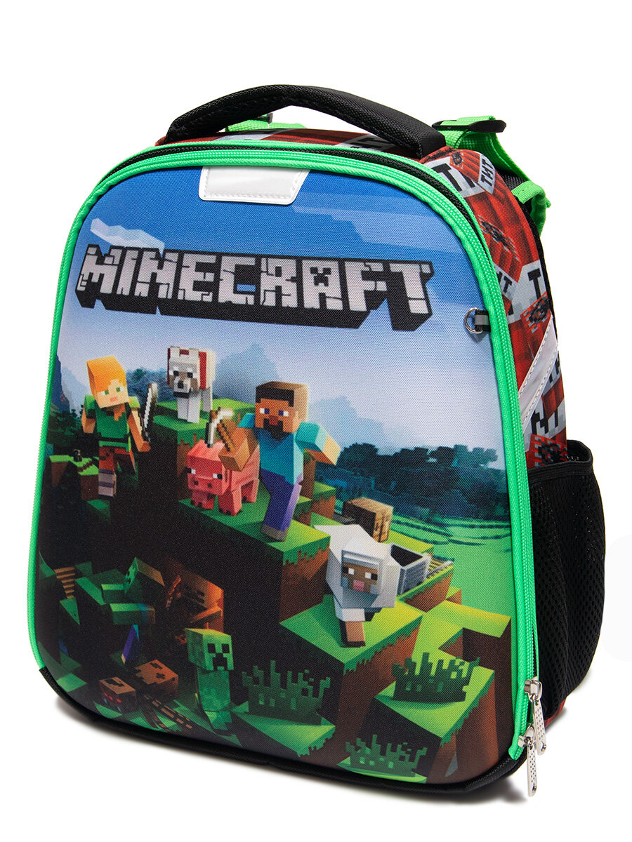 Рюкзак школьный детский Minecraft, ранец с ортопедической спинкой девочке, мальчику, первокласснику, подростку 1109MIN