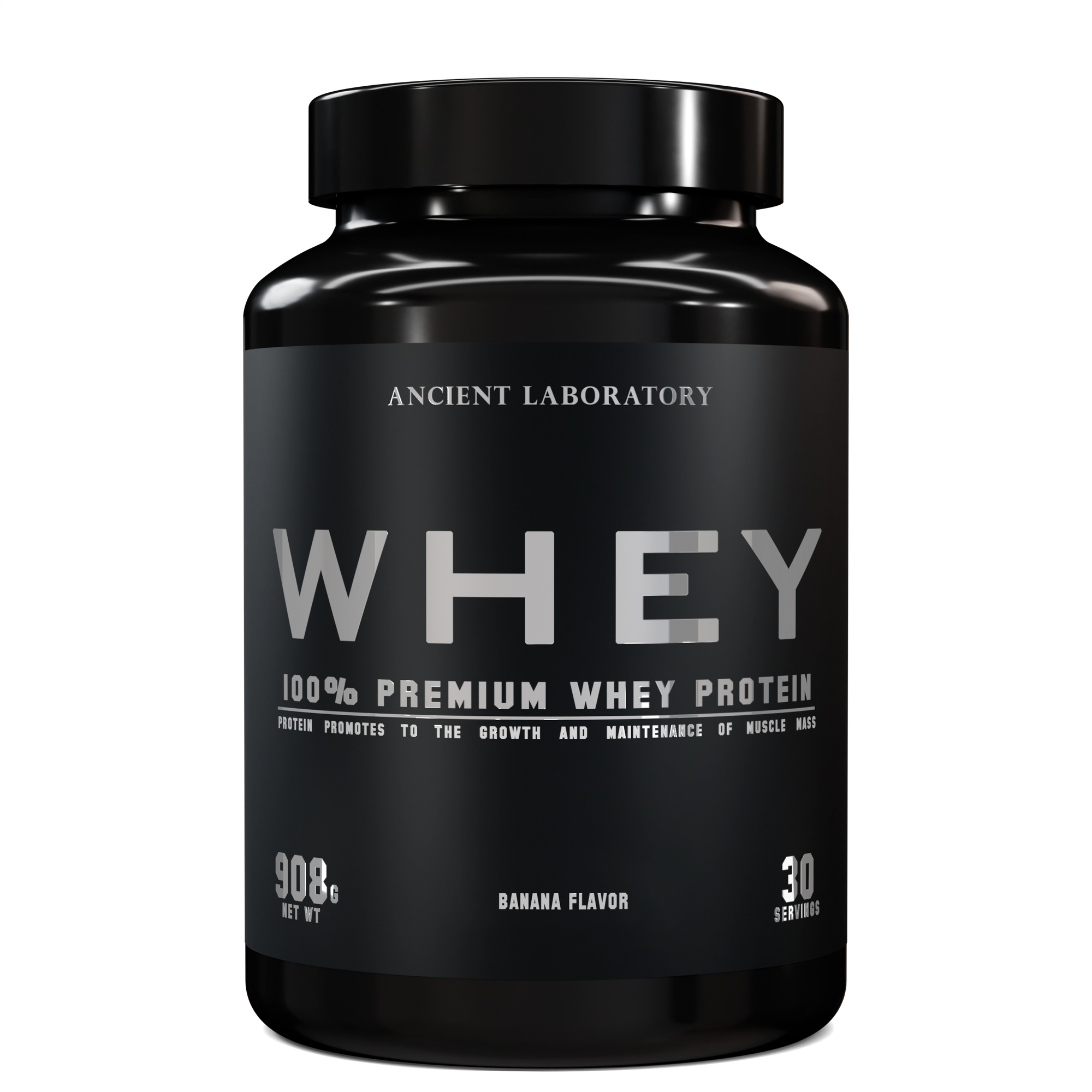 Протеин сывороточный концентрат + изолят, 100% Premium Whey 908 гр, 30 порций, 23 гр протеина в порции, Ancient Laboratory, банан