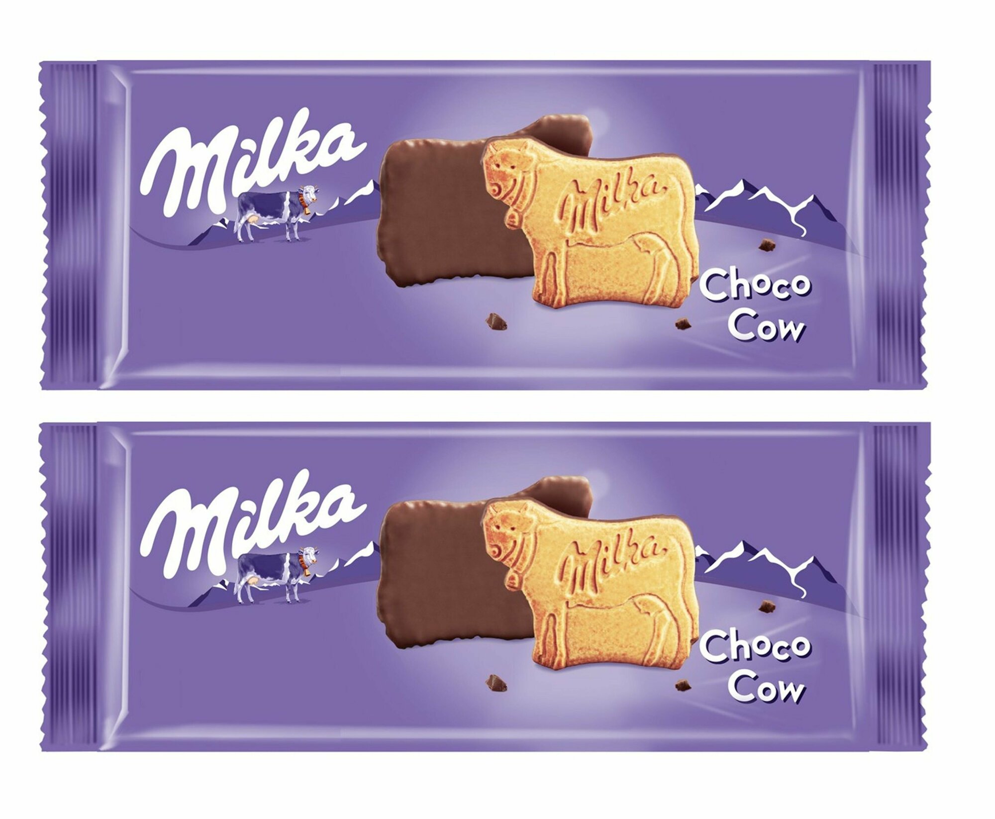 Печенье Милка покрытое молочным шоколадом / Milka Choco Cow, 2 шт. х 120 гр. (Швейцария)