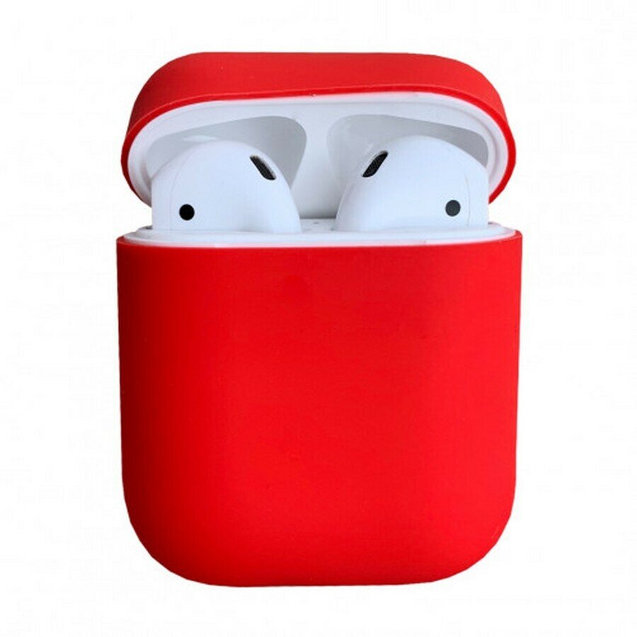 Силиконовый чехол тонкий для Apple AirPods 2 красный