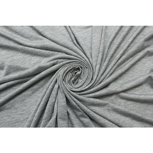 Ткань Трикотаж стрейч тонкий серый меланж , ш170см, 0,5 м ткань трикотаж стрейч серый меланж ш156см 0 5 м