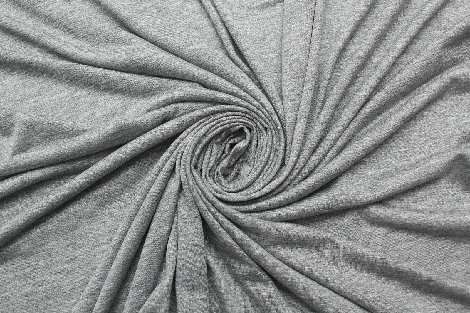 Ткань Трикотаж стрейч тонкий серый меланж , ш170см, 0,5 м