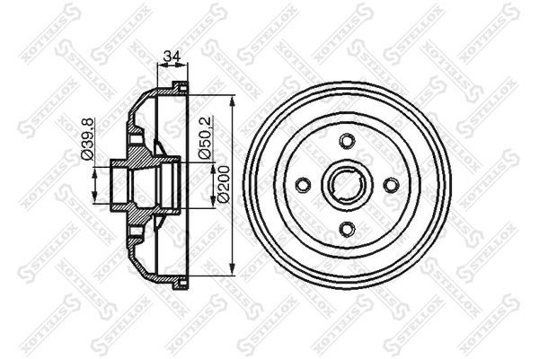 Барабан торм. Opel Corsa 1.0-1.7D 93> с зад Stellox 60253613SX