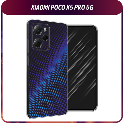 Силиконовый чехол на Xiaomi Poco X5 Pro 5G / Сяоми Поко X5 Про 5G Синий карбон силиконовый чехол няшная панда на xiaomi poco x5 pro 5g сяоми поко x5 про 5g
