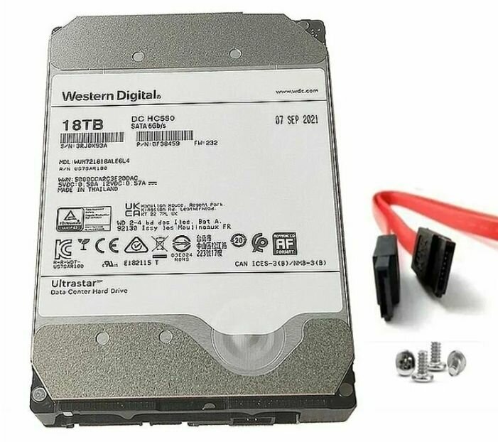 Жесткий диск WD Ultrastar DC HC550 WUH721818ALE6L4, 18ТБ, HDD, SATA III, 3.5" [0f38459] - фото №20
