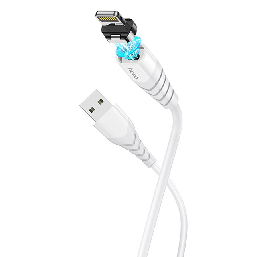 Кабель для айфон USB HOCO X63 Racer USB - Lightning магнитный, 2.4А, 1 м, белый