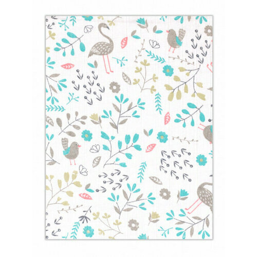 Детская пеленка муслин 100*130 фламинго.