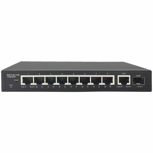 Управляемый коммутатор сетевой свитч POE коммутатор 8 портов 1Uplink порт 1 SFP для видеонаблюдения Proxiscctv PX-POE811GS 18792₽