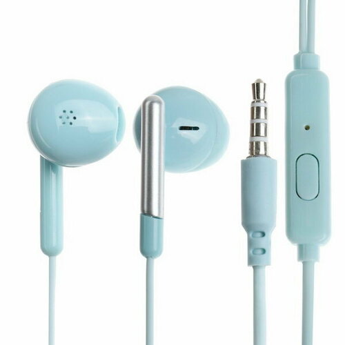 Наушники R-8 проводные вкладыши микрофон 1 м Jack 35 мм голубые 345₽