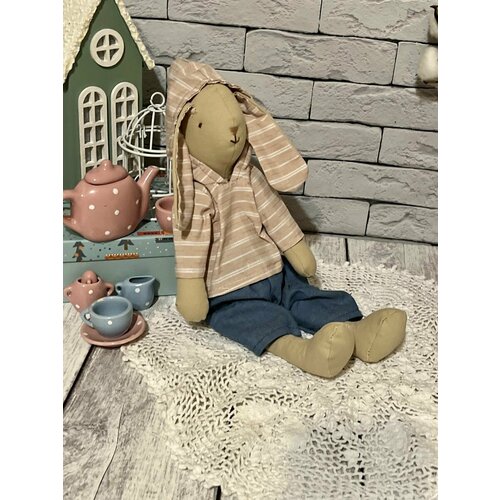 Интерьерная текстильная игрушка Зайка с капюшоном набор для творчества интерьерная кукла зайка девочка в стиле тильда