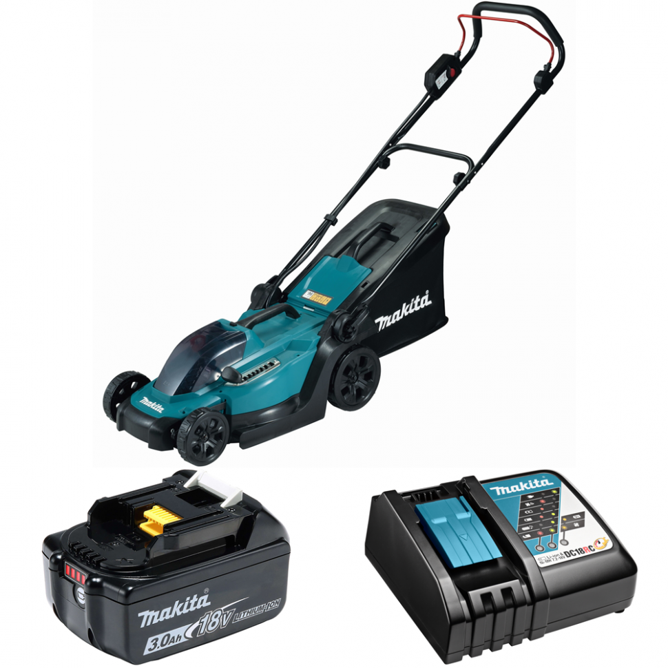 Аккумуляторная газонокосилка Makita DLM330RF 18V, 1x3.0Ah, DC18RC, Li-Ion