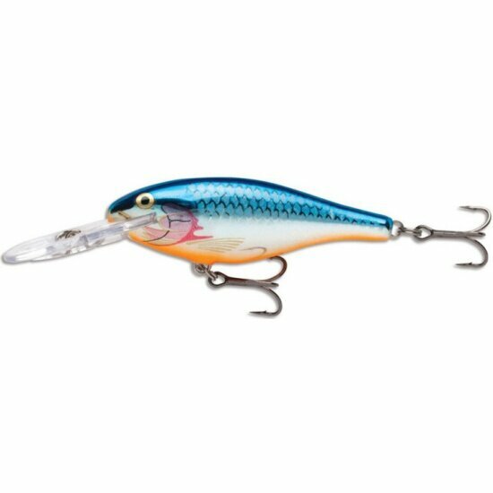 Воблер Rapala Shad Rap плавающий 2,4-4,5м, 9см 15гр SR09-SB