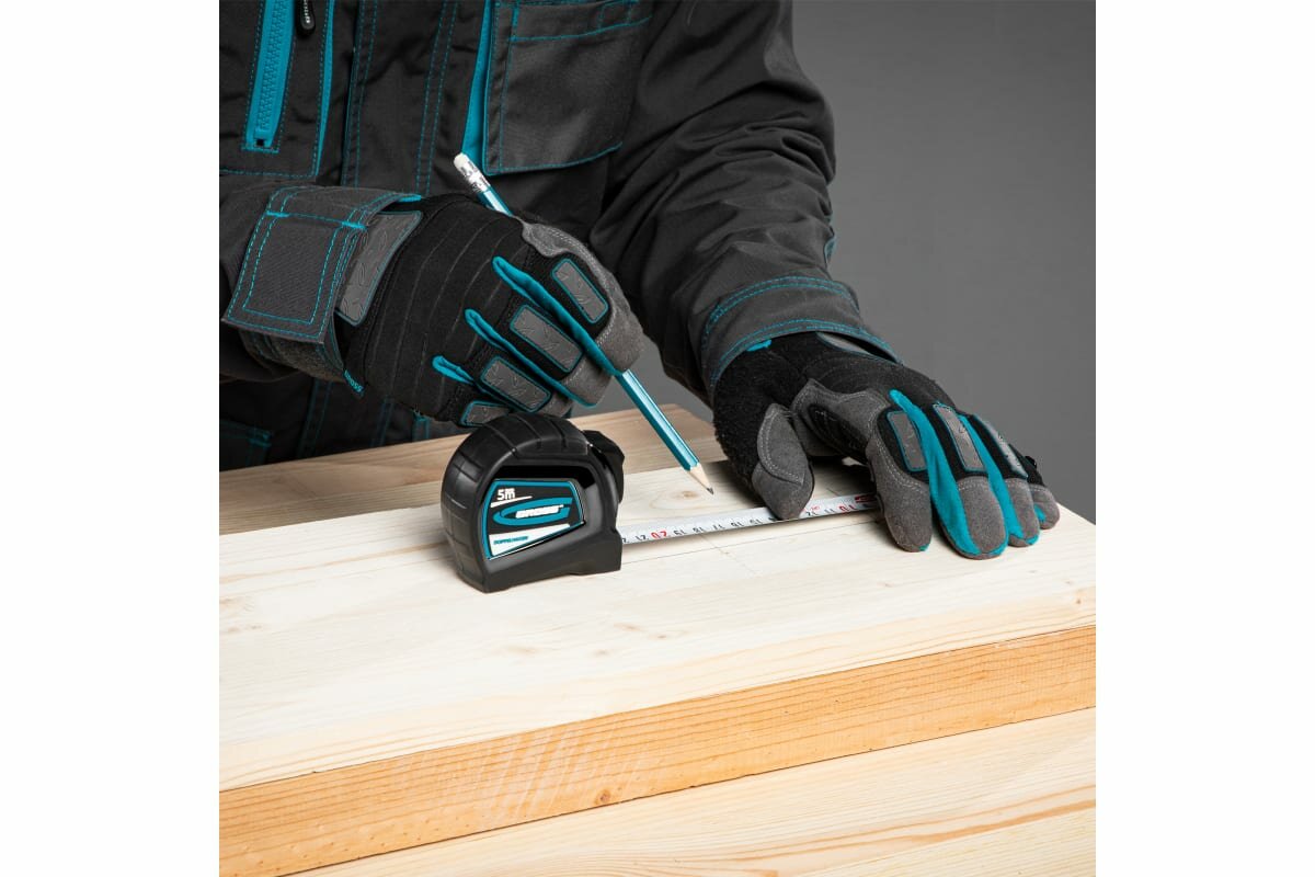 GROSS Рулетка "Doppelhaken", 5 м x 19 мм, двухсторонний зацеп, нейлон, двуст. шкала// 31123 — фото 1