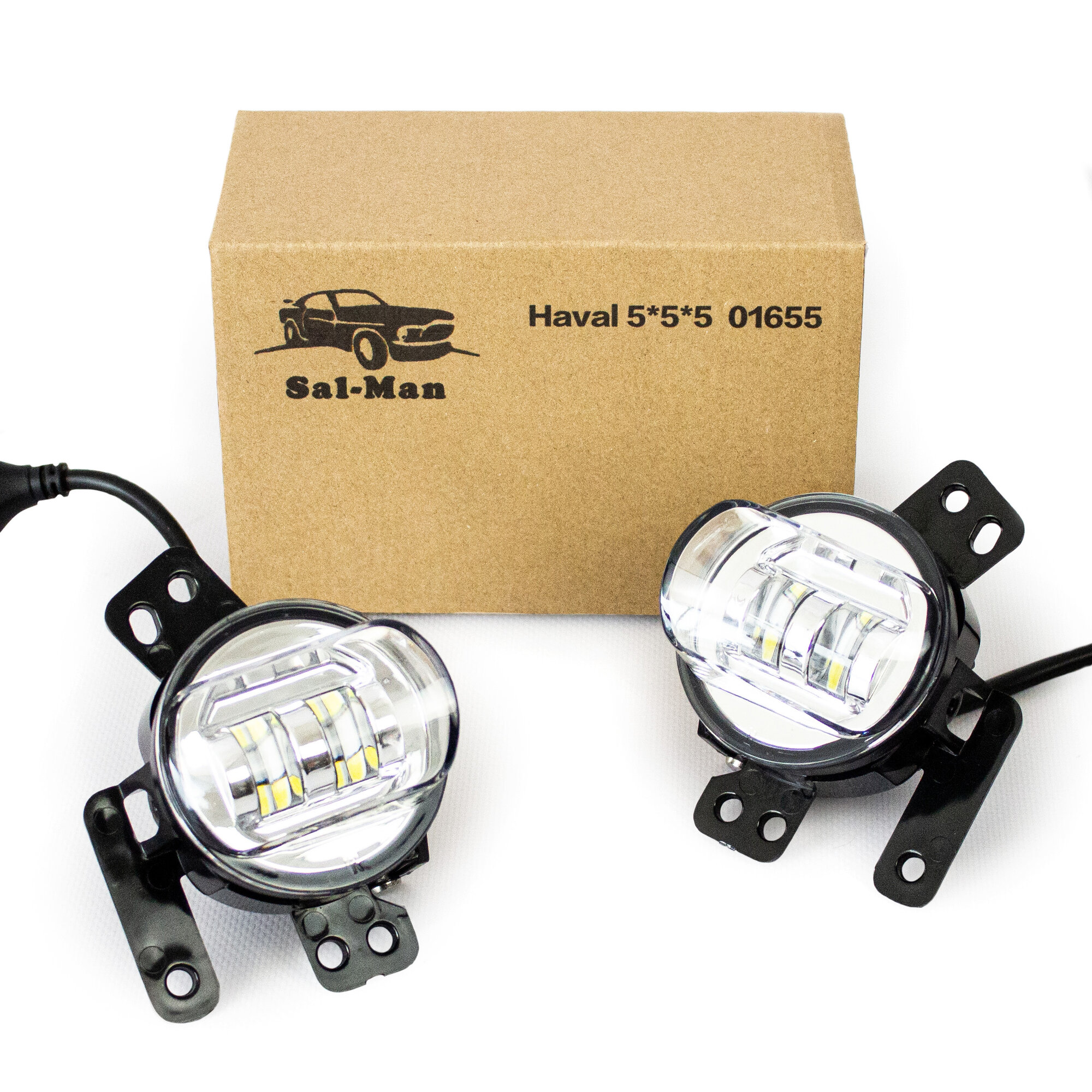 ПТФ на Хавал Ф7 рестайлинг Haval F7 линзованные Sal-Man (арт. 01655) 2 диода LED 50 W 2шт.