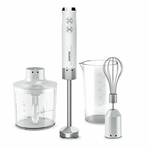 Блендер погружной 1000ВТ 4ПРЕДМЕТА чаша 04Л стакан 06Л венчик турбо БЕЛ CENTEK 478400₽