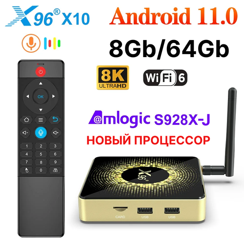 Смарт ТВ-приставка с Amlogic S928XJ 8GB RAM 64GB ROM Wifi6 Bluetooth 1400000₽