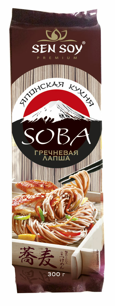 Лапша Sen Soy Premium "Японская кухня. Soba. Гречневая лапша", 300 г