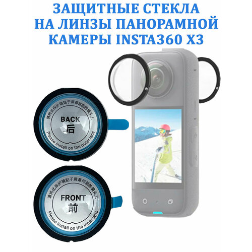 Защитные стекла на линзы для панорамной экшн-камеры Insta360 X3