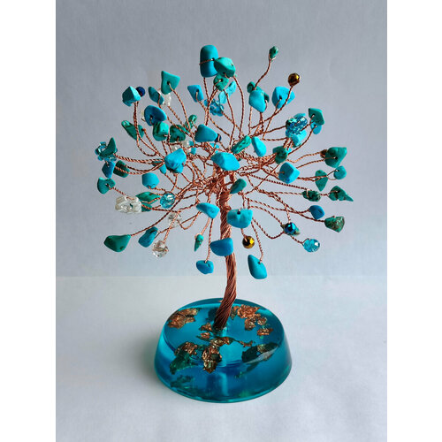 Дерево счастья из бирюзы и меди