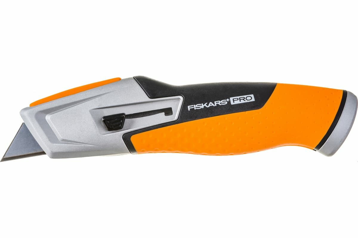 Нож строительный с выдвижным, сменным лезвием FISKARS CarbonMax (1027223)