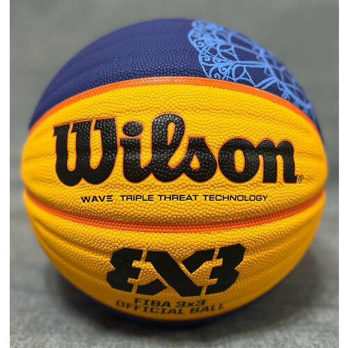 Баскетбольный мяч Wilson 2024 LIMITED EDITION FIBA 3X3 GAME BALL. Размер 6. Yellow/Blue. Indoor