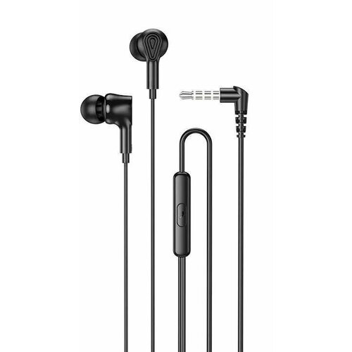 Проводные наушники вакуумные с микрофоном черные Hoco M102 длина 12 метраугловой штекер OR 45000₽