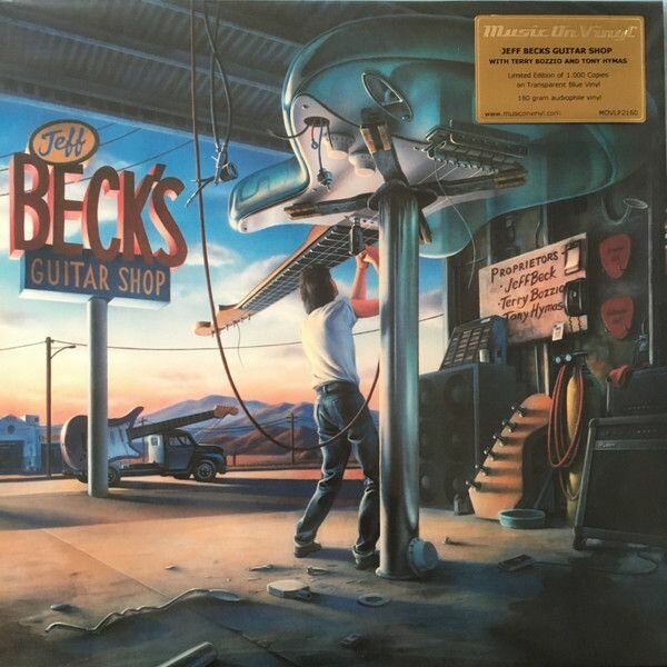 Виниловая пластинка Jeff Beck, Terry Bozzio, Tony Hymas. Jeff Beck's Guitar Shop (LP, Limited Edition, Numbered, 180 Gram, Transparent Blue Vinyl)