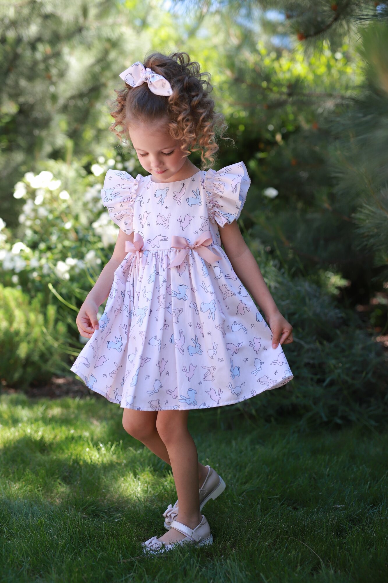 Платье Андерсен Весна-лето 2024, размер 86, бежевый — фото 1