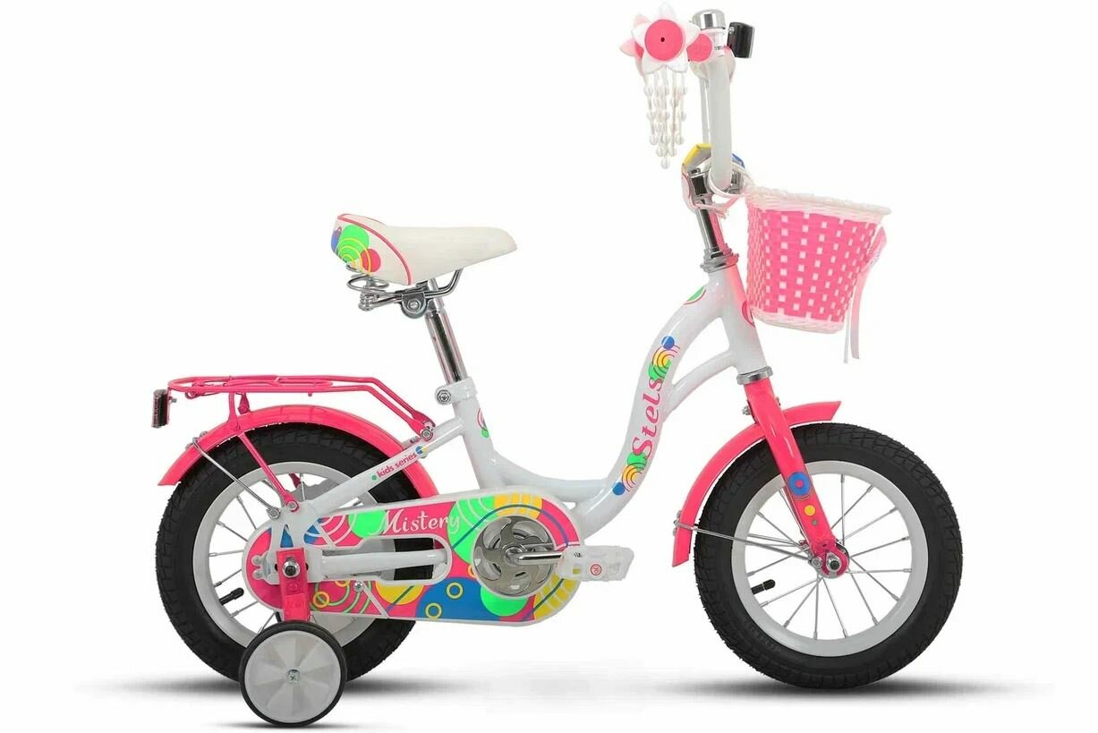 Велосипед STELS Mistery C 14, колесо 14', рост 9,6', сезон 2023-2024, глубокий розовый