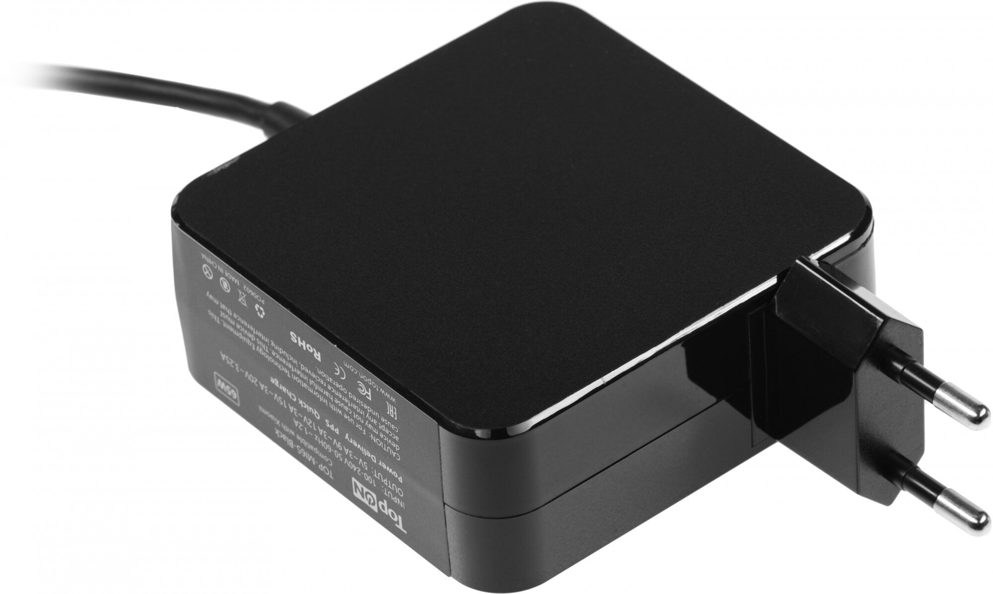 Зарядное устройство TopON 65W (5V-20V до 3.25A) c Type-C, Черный TOP-MI65-Black Черный - фото №10