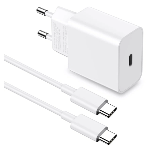 Зарядный комплект: Адаптер питания + Кабель USB Type-C / Быстрая зарядка 45W/ White