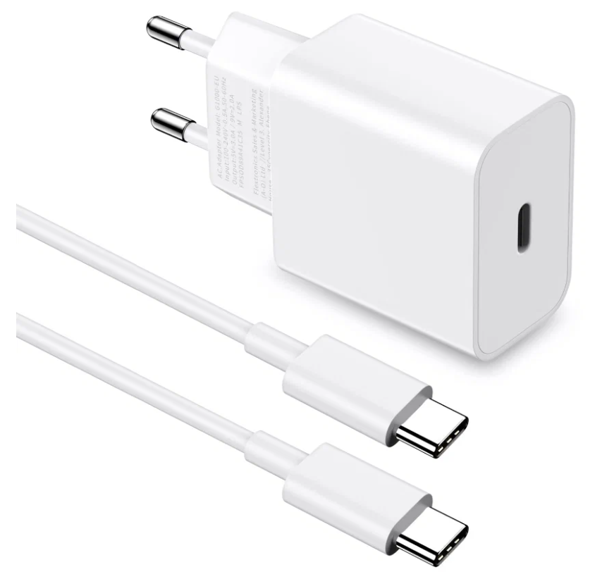 Зарядный комплект: Адаптер питания + Кабель USB Type-C / Быстрая зарядка 45W/ White