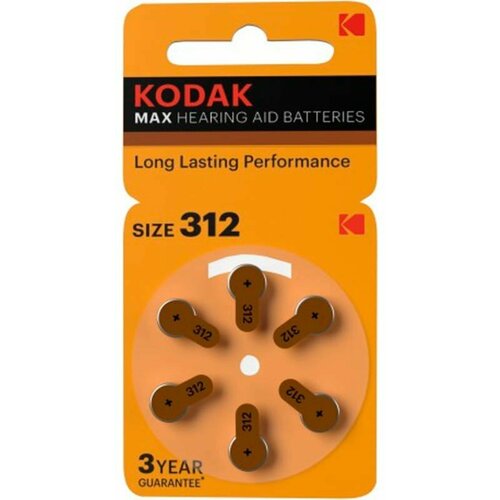 Батарейка Kodak (ZA312, 6 шт.) (KZA312-6/B0051738) батарейка renata za312 12 шт блистер