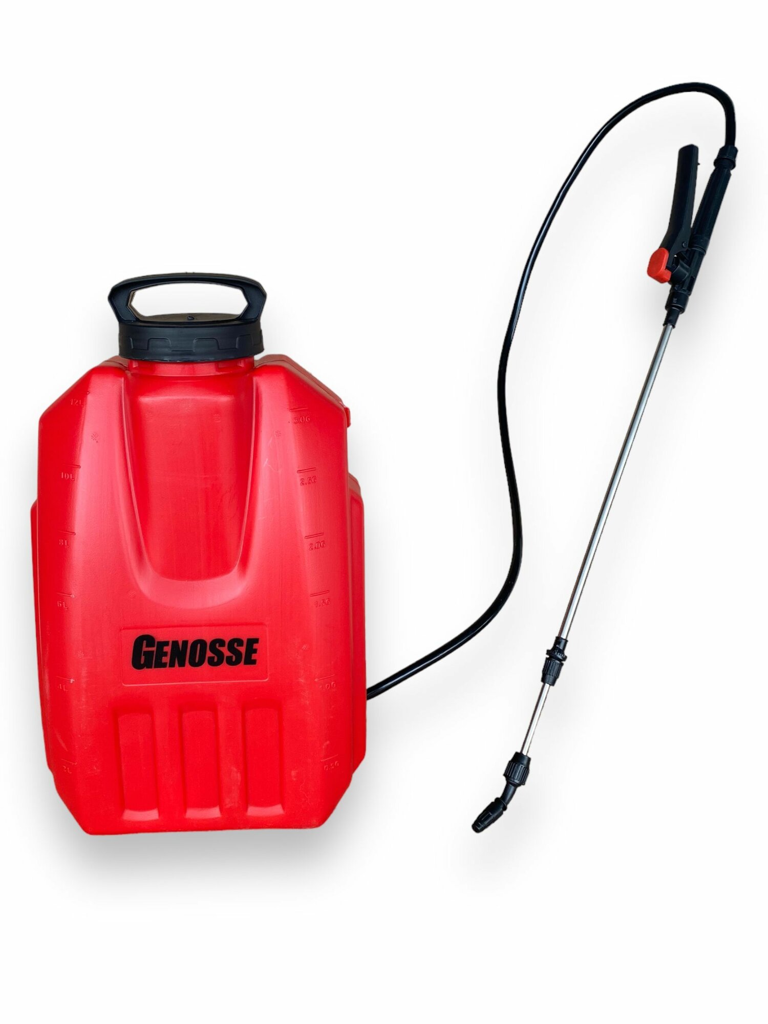 фото Опрыскиватель садовый аккумуляторный ранцевый Genosse SE-12 12 литров, сменные насадки, 12 В, телескопическая ручка