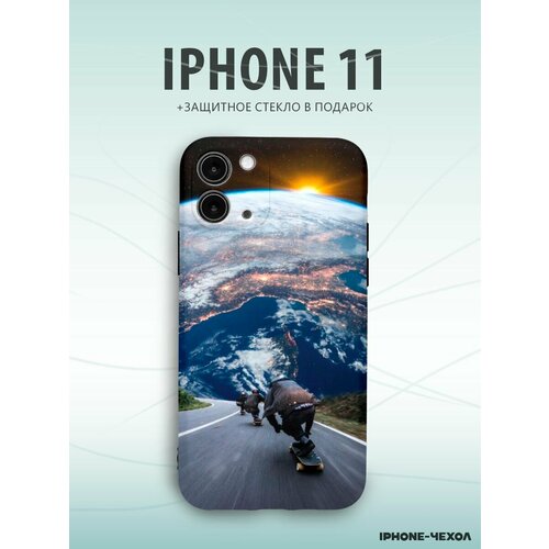 Чехол Iphone 11 земля из космоса панда из космоса