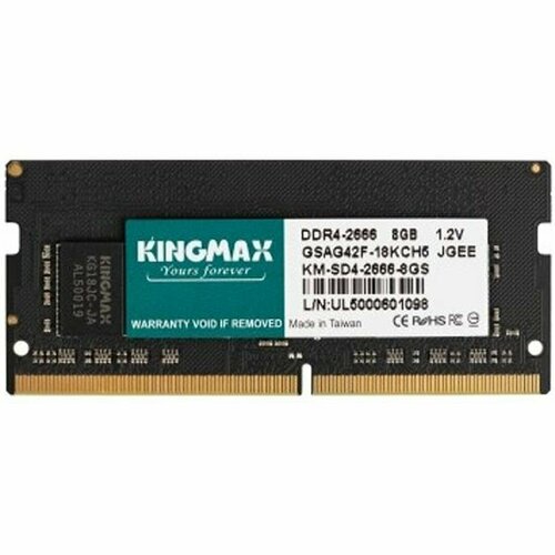 Оперативная память Kingmax 8GB DDR4 SO-DIMM оперативная память kingmax 8 гб ddr4 2666 мгц dimm cl19 km ld4 2666 8gs