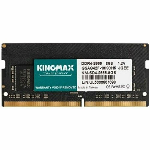 Оперативная память Kingmax 8GB DDR4 SO-DIMM память ddr4 8gb 3200mhz kingmax km sd4 3200 8gs rtl pc4 25600 cl22 so dimm 260 pin 1 2в dual rank re