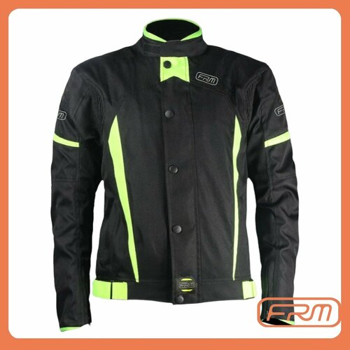Мотокуртка куртка текстильная FRM-37 для мотоцикла скутера мопеда квадроцикла на мотоциклиста, черно-зеленая, L