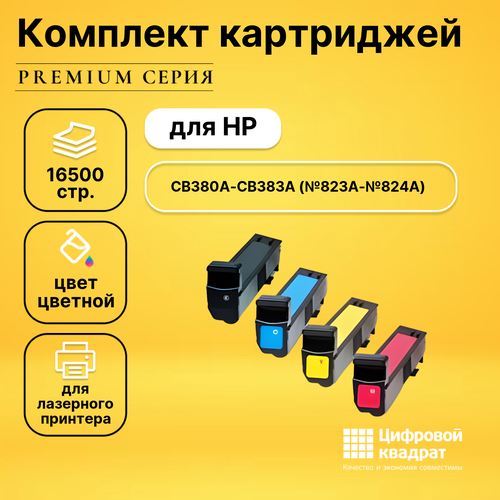 Набор картриджей DS CB380A-CB383A HP 823A-824A совместимый