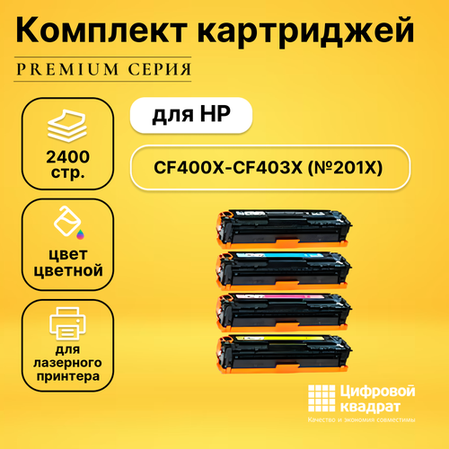 Набор картриджей DS CF400X-CF403X (№201X), увеличенный ресурс